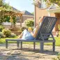 Tumbona Reclinable de Jardín Exterior con Respaldo Ajustable en 4 Posiciones y Marco de PP 191x55x35,5 cm Gris Oscuro