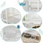 Jaula para Pájaros Grande con Divisor Ruedas 4 Comederos 4 Perchas Estante 2 Bandejas Extraíbles 95x45,5x102 cm Blanco