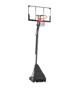 Canasta de Baloncesto para Exterior Ajustable de 245-305 cm con Ruedas Base Rellenable y Sistema de Retorno Negro