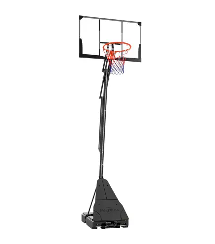 Canasta de Baloncesto para Exterior Ajustable de 245-305 cm con Ruedas Base Rellenable y Sistema de Retorno Negro