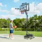 Canasta de Baloncesto Exterior con Ruedas Altura Ajustable 235-305 cm Base Rellenable y Bolsa de Peso Negro