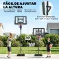 Canasta de Baloncesto Exterior con Ruedas Altura Ajustable 235-305 cm Base Rellenable y Bolsa de Peso Negro