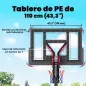 Canasta de Baloncesto Exterior con Ruedas Altura Ajustable 235-305 cm Base Rellenable y Bolsa de Peso Negro