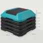 Step para Fitness Stepper Antideslizante con Altura Ajustable de 10/15/20/25/30 cm Carga 150 kg Azul