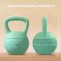Pesa Rusa 8 kg Kettlebell Relleno de Arena Metálica y Mango Antideslizante para Entrenamiento en Casa 19x19x28 cm Verde