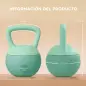 Pesa Rusa 10 kg Kettlebell Relleno de Arena Metálica y Mango Antideslizante para Entrenamiento en Casa 21x21x30 cm Verde