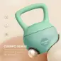 Pesa Rusa 10 kg Kettlebell Relleno de Arena Metálica y Mango Antideslizante para Entrenamiento en Casa 21x21x30 cm Verde