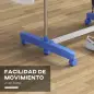 Tendedero Vertical de 3 Niveles con 6 Ruedas 2 Laterales Abatibles Estantes Ajustables y Marco de Acero Inoxidable Azul