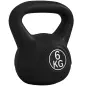 Pesa Rusa de 6 kg Kettlebell Relleno de Arena con Mango Ancho Antideslizante para Entrenamiento 20x13x22 cm Negro