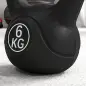 Pesa Rusa de 6 kg Kettlebell Relleno de Arena con Mango Ancho Antideslizante para Entrenamiento 20x13x22 cm Negro