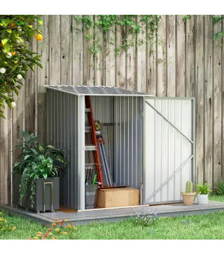 Caseta de Jardín Metálica 0,92 m² 100x103x160 cm con 1 Puerta y Cerradura para Almacenamiento de Herramientas Gris