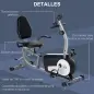 Bicicleta Estática con Respaldo 8 Niveles de Resistencia Magnética Longitud Ajustable Pantalla LCD para Casa Gris Bicicleta Estática con Respaldo 8 Niveles de Resistencia Magnética Longitud Ajustable Pantalla LCD para Casa Gris