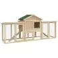 Gallinero de Madera 204x85x93 cm Jaula para 2-4 Gallinas con Nido Bandeja Extraíble Techo de Asfalto y Rampa Natural