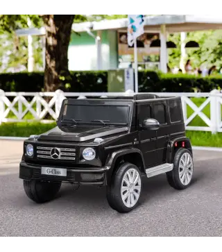 Coche Eléctrico para Niños de Batería 12 V BENZ G500 con Control Remoto Música Bocina 3-5 km/h Carga 30 kg Negro