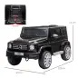 Coche Eléctrico para Niños de Batería 12 V BENZ G500 con Control Remoto Música Bocina 3-5 km/h Carga 30 kg Negro