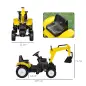 Tractor a Pedales para Niños de +3 Años con Pala Delantera y Bocina Carga 35kg Tractor Infantil 107x42x71 cm Amarillo