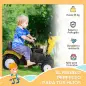 Tractor a Pedales para Niños de +3 Años con Pala Delantera y Bocina Carga 35kg Tractor Infantil 107x42x71 cm Amarillo