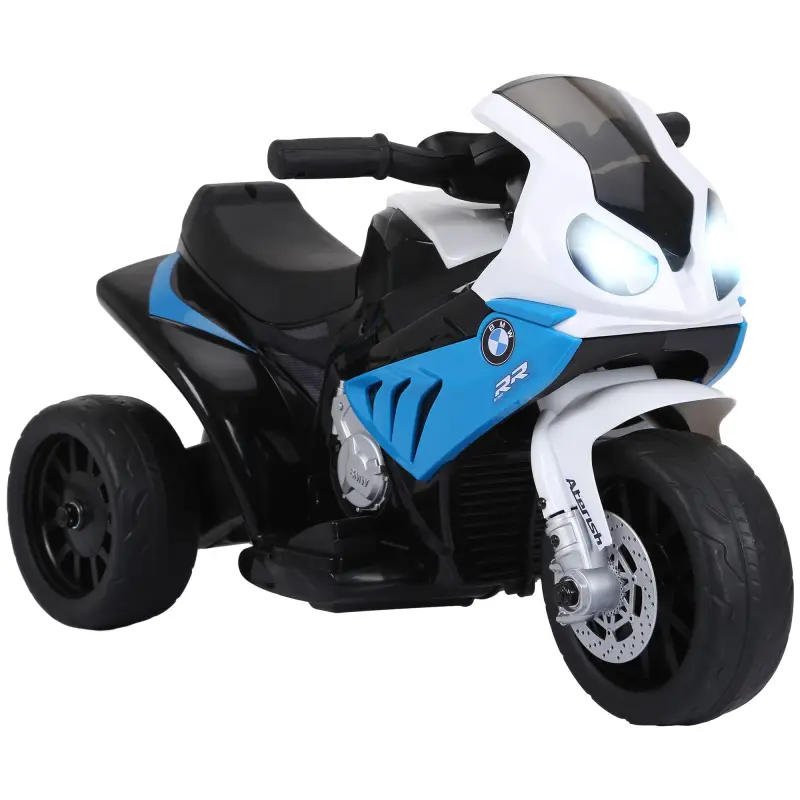 Moto Eléctrica para Niños de 18-36 Meses con Licencia BMW S1000RR con Velocidad 2,5 km/h Carga 20 kg 66x37x44 cm Azul