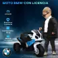 Moto Eléctrica para Niños de 18-36 Meses con Licencia BMW S1000RR con Velocidad 2,5 km/h Carga 20 kg 66x37x44 cm Azul