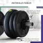 Kit de Mancuernas 20kg 2 en 1 con Barra de Pesas Mango Antideslizante para Entrenamiento de Fuerza Negro Verde
