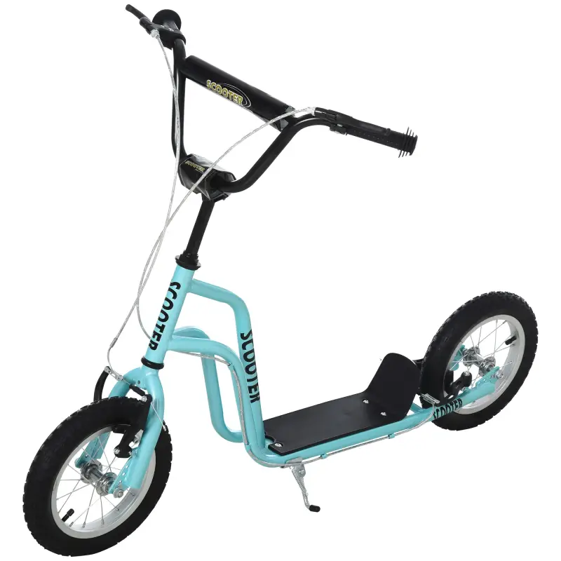Patinete Infantil de +5 Años con Manillar Ajustable en Altura y Estructura de Acero Carga 100 kg 120x58x75-80 cm Azul