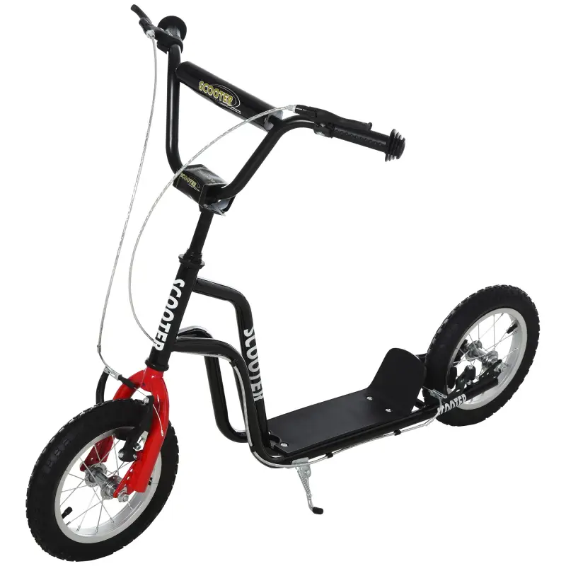 Patinete Infantil de +5 Años con Manillar Ajustable en Altura y Estructura de Acero Carga 100 kg 120x58x75-80 cm Negro Patinete Infantil de +5 Años con Manillar Ajustable en Altura y Estructura de Acero Carga 100 kg 120x58x75-80 cm Negro