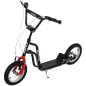 Patinete Infantil de +5 Años con Manillar Ajustable en Altura y Estructura de Acero Carga 100 kg 120x58x75-80 cm Negro Patinete Infantil de +5 Años con Manillar Ajustable en Altura y Estructura de Acero Carga 100 kg 120x58x75-80 cm Negro