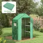 Cubierta de Repuesto de Invernadero 140x73x190 cm con Ventana Puerta con Cremallera Anti-UV Protección de Plantas Verde
