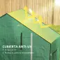 Cubierta de Repuesto de Invernadero 140x73x190 cm con Ventana Puerta con Cremallera Anti-UV Protección de Plantas Verde