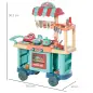 Cocina de Juguete para Niños de 3-6 Años con Ruedas Caja Registradora y Accesorios 79,5x33x90,5 cm Multicolor