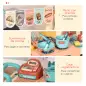 Cocina de Juguete para Niños de 3-6 Años con Ruedas Caja Registradora y Accesorios 79,5x33x90,5 cm Multicolor