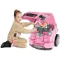 Juego Infantil de Motor con Herramientas 61 Piezas Volante Bocina Faros Caja de Almacenaje y Ruedas 40x39x47 cm Rosa