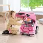 Juego Infantil de Motor con Herramientas 61 Piezas Volante Bocina Faros Caja de Almacenaje y Ruedas 40x39x47 cm Rosa