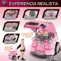Juego Infantil de Motor con Herramientas 61 Piezas Volante Bocina Faros Caja de Almacenaje y Ruedas 40x39x47 cm Rosa