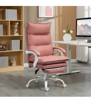 Silla de Masaje Reclinable con 6 Puntos de Masaje y 5 Modos con Función de Calefacción Ajustable 66x74x114-121,5 cm Rosa