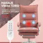 Silla de Masaje Reclinable con 6 Puntos de Masaje y 5 Modos con Función de Calefacción Ajustable 66x74x114-121,5 cm Rosa