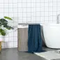 Cesto para Ropa Sucia de Bambú Capacidad de 100L con Tapa Extraíble Bolsa de 2 Compartimentos 52x32x63 cm Gris