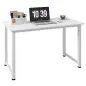 Mesa de Escritorio con Marco de Acero y Patas Ajustables Mesa de Estudio para Oficina Hogar 120x60x76 cm Blanco