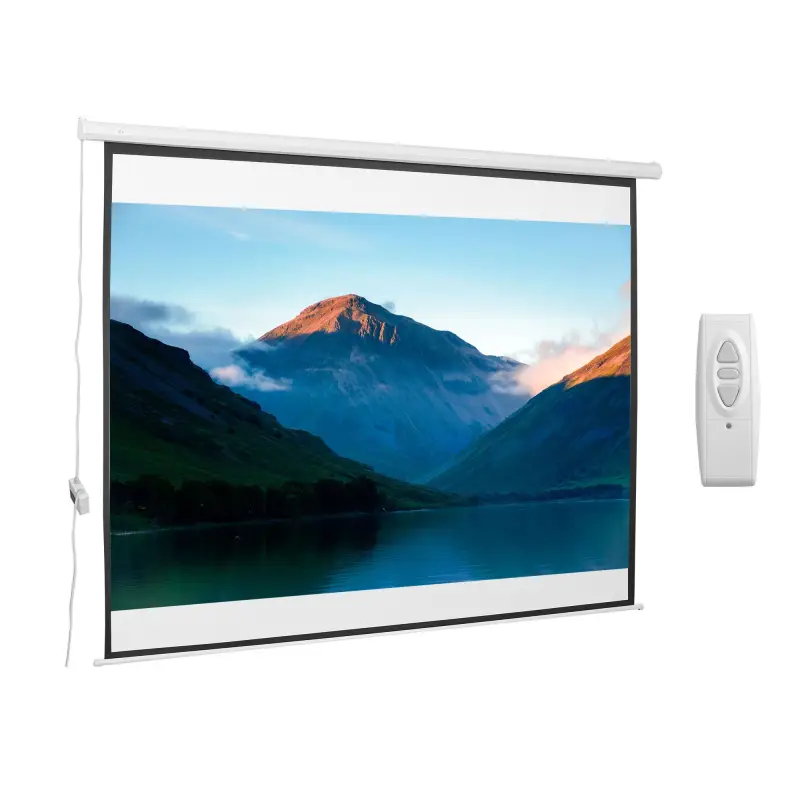 Pantalla de Proyección Eléctrica 120 Pulgadas Formato 4:3 con Mando a Distancia 244x183 cm Blanco