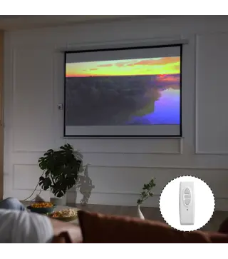 Pantalla de Proyección Eléctrica 120 Pulgadas Formato 4:3 con Mando a Distancia 244x183 cm Blanco