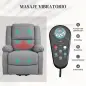 Sillón Levanta Personas Eléctrico con 8 Punto de Masaje Función de Calentamiento 2 Controles Remotos y Bolsillo Gris