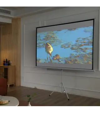 Pantalla de Proyección Manual con Soporte 100 Pulgadas Formato 4:3 para Interior y Exterior 203x152 cm Blanco