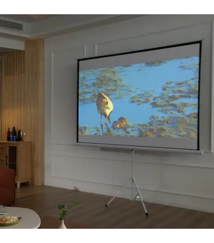 Pantalla de Proyección Manual con Soporte 100 Pulgadas Formato 4:3 para Interior y Exterior 203x152 cm Blanco