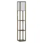 Lámpara de Pie con 3 Estantes de Almacenaje para Bombilla E27 Potencia Máx. 40W para Salón 26x26x160 cm Marrón Rústico