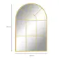 Espejo Decorativo de Pared 60x91cm Espejo de Ventana de Metal para Salón Dormitorio Entrada Estilo Moderno Dorado