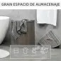 Cesto para Ropa Sucia de Bambú Capacidad de 55L Cesta para la Colada en Forma de Abanico 38x38x57 cm Gris