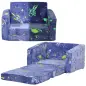 Sofá Infantil Plegable 2 en 1 Tapizado de Tela Luminosa con Patrón Cósmico Cojín y Funda Lavables Azul Sofá Infantil Plegable 2 en 1 Tapizado de Tela Luminosa con Patrón Cósmico Cojín y Funda Lavables Azul