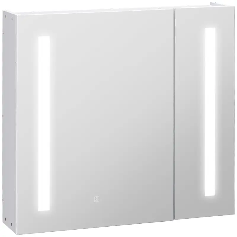Armario con Espejo de Baño con Luz LED Mueble de Baño Colgante con Interruptor Táctil 70x15x65cm Blanco