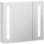 Armario con Espejo de Baño con Luz LED Mueble de Baño Colgante con Interruptor Táctil 70x15x65cm Blanco