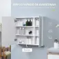 Armario con Espejo de Baño con Luz LED Mueble de Baño Colgante con Interruptor Táctil 70x15x65cm Blanco